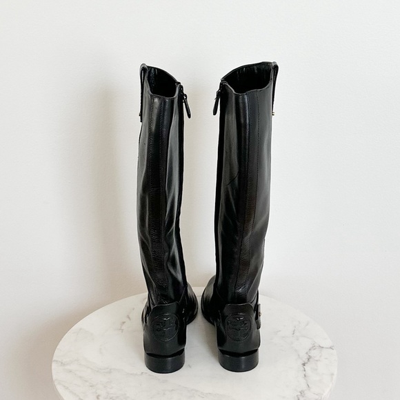 Tory Burch NEW Colton Leather Riding Boots Galleon Leather Black Size 6.5 - Picture 8 of 10